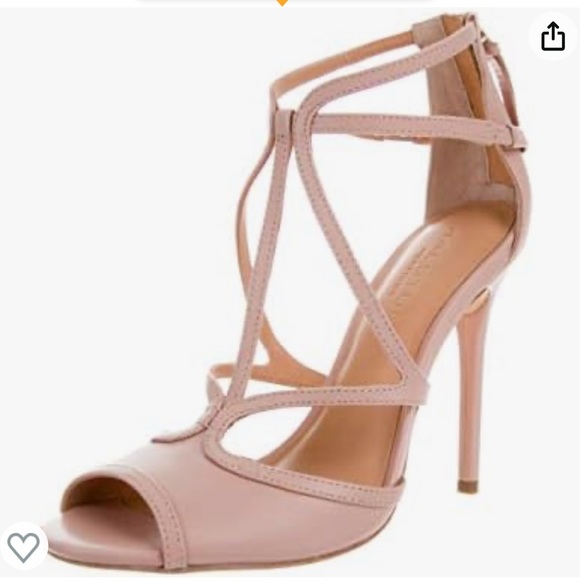 *Like New* Halston Heritage Monica Baby Pink Nude Open Toe Heels Size 8.5 M - Picture 2 of 4